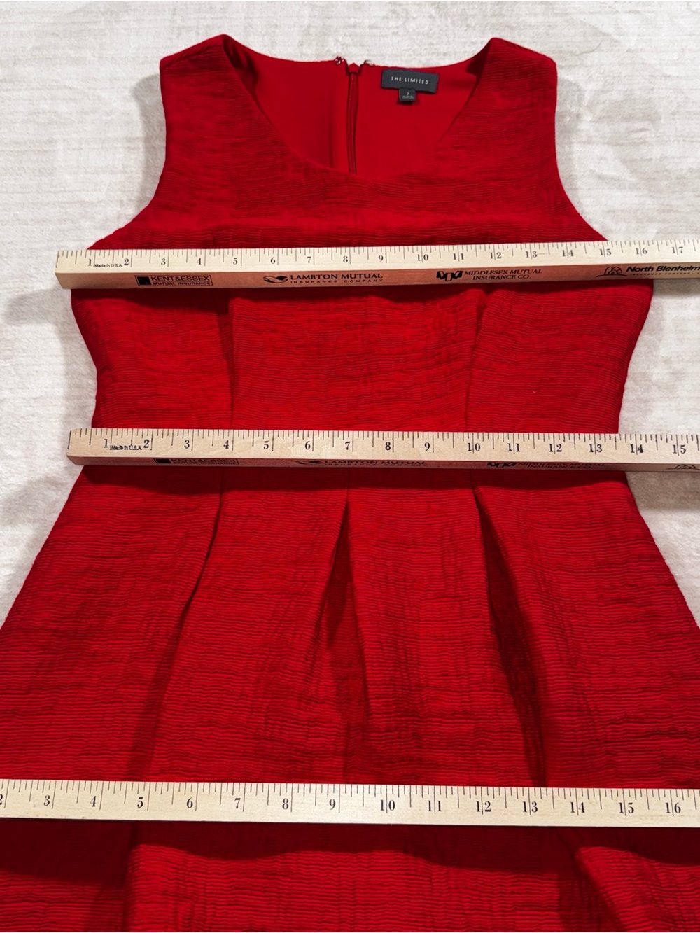 The Limited Red Sleeveless Pleated Midi Dress - Picture 7 of 15